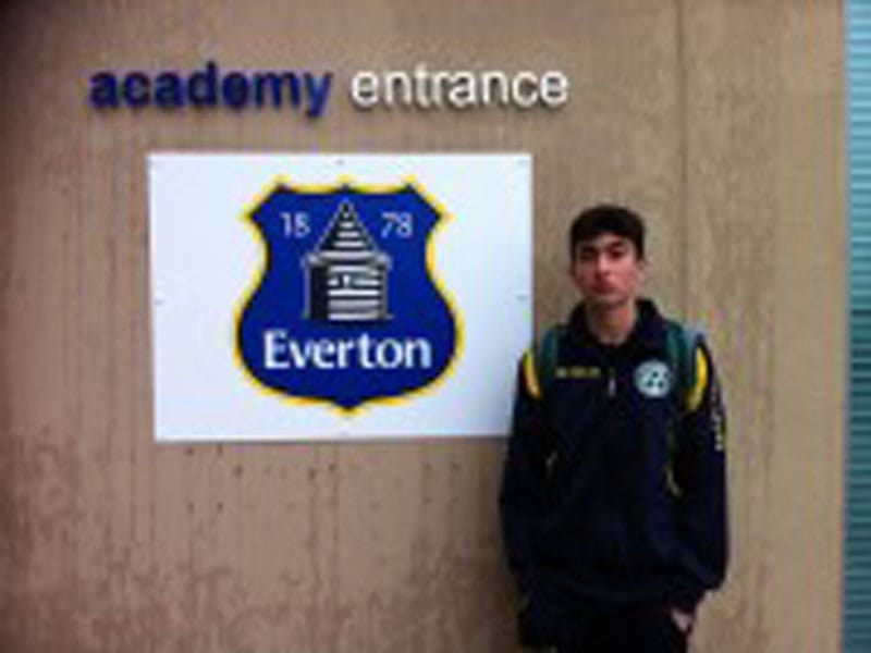 Carlos Mora, Aged 15, Training with Everton