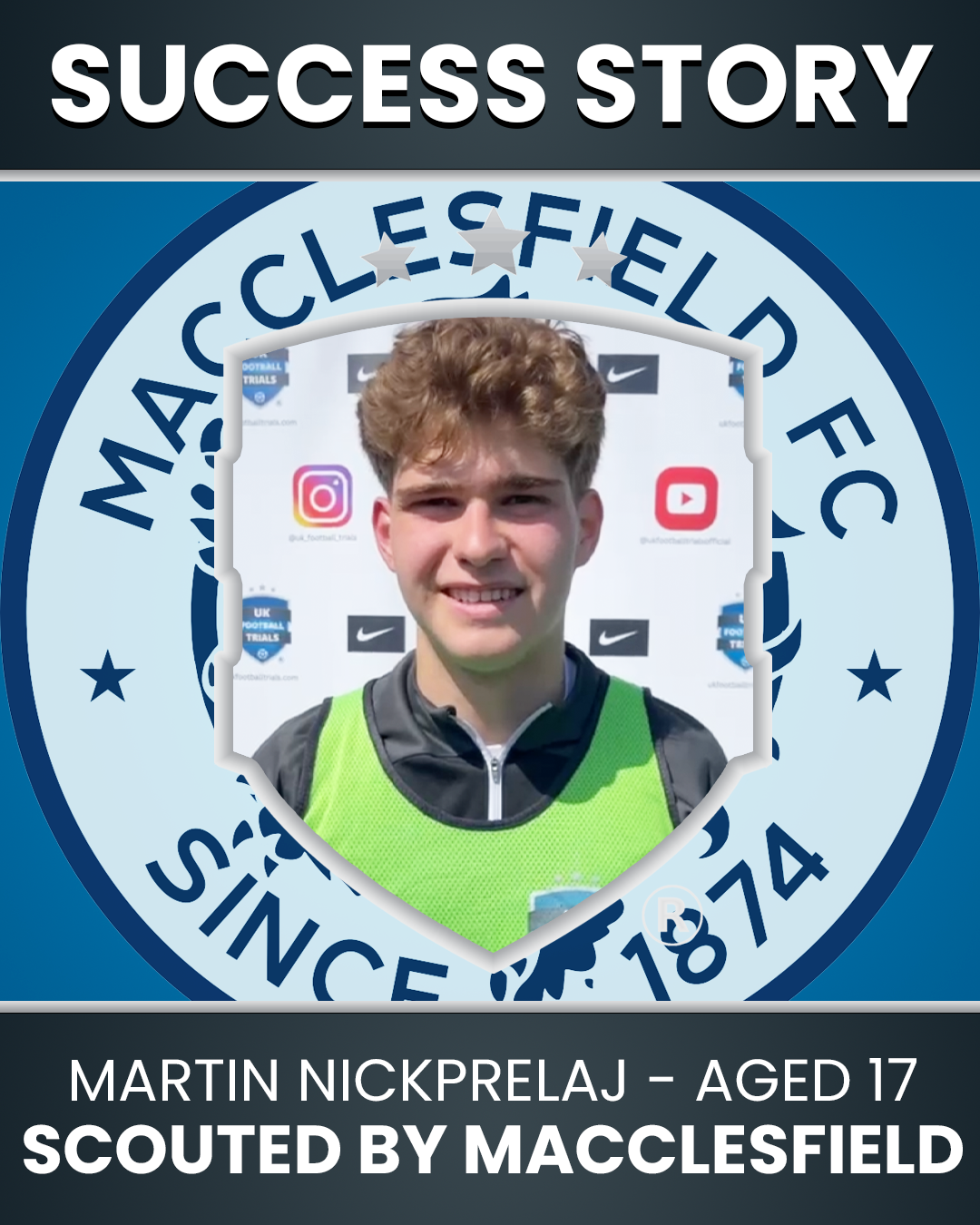 Martin Nickprelaj – Age 17 – Scouted by Macclesfield Town