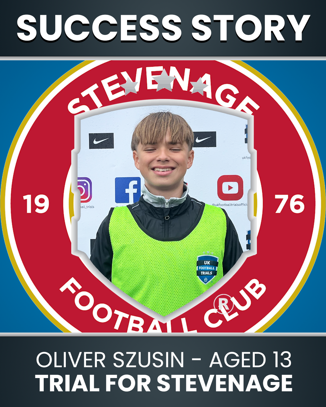 Oliver Szusin – 13 Years Old Trial with Stevenage