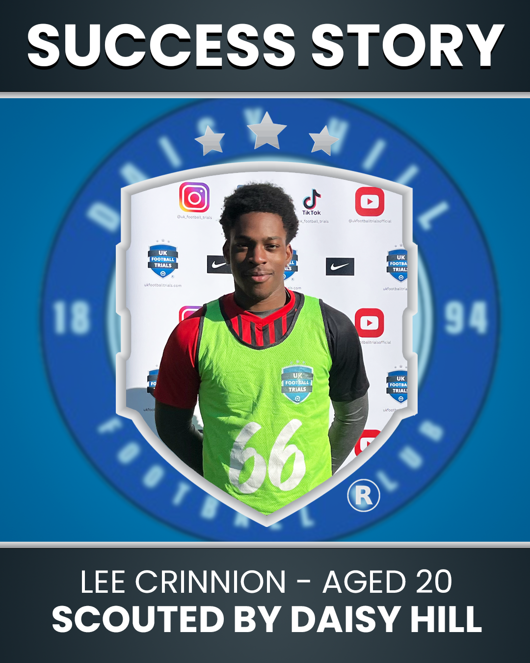 Lee Crinnion: Age 20 Scouted by Daisy Hill FC