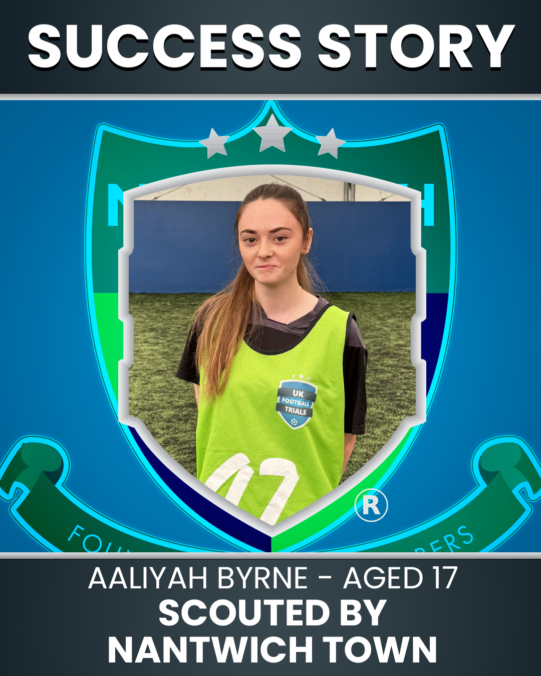 Aaliyah Byrne - 17 year old - Scouted by Nantwich Town F.C