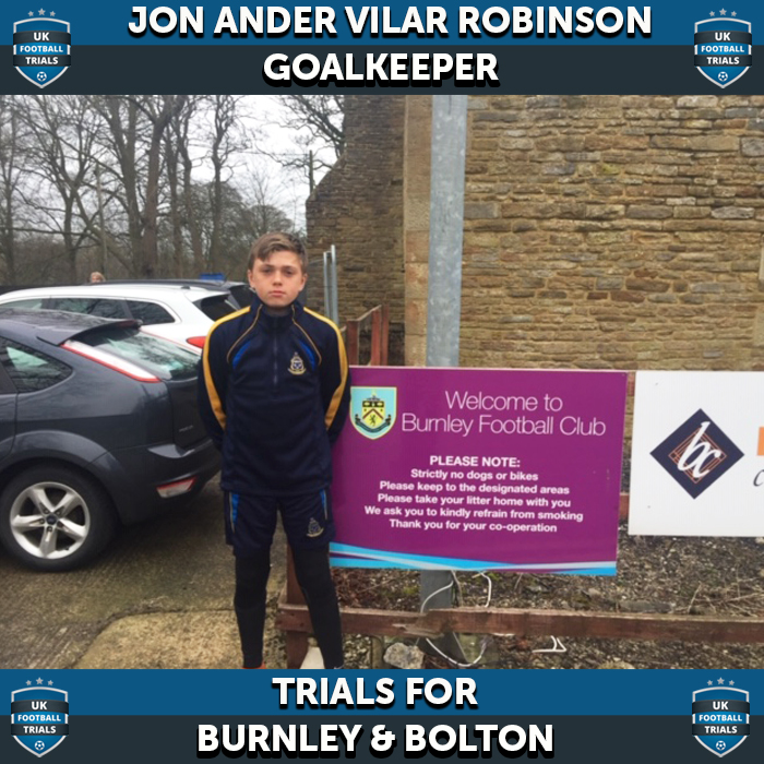 Jon Ander Vilar Robinson - Aged 13 - Trial for Burnley