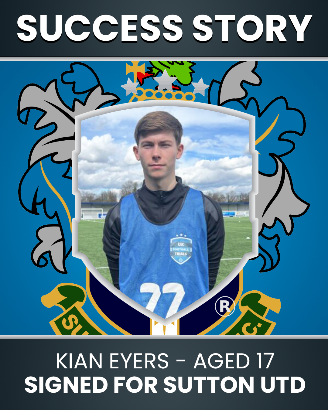 Kian Eyer's– 17 Years Old – Signed by Sutton United