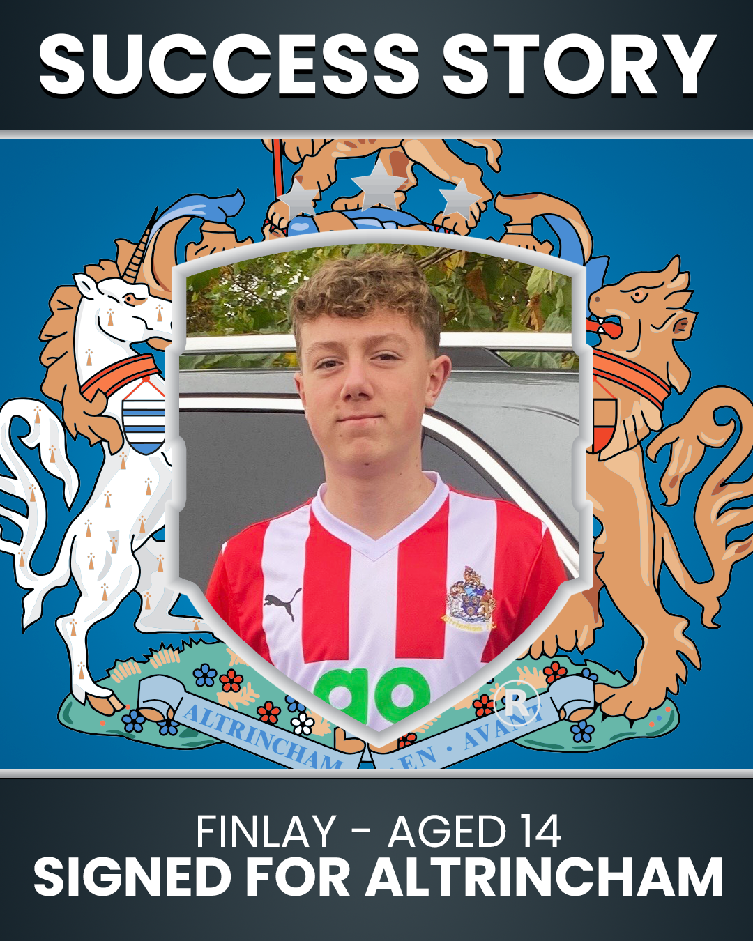 Finlay – 14 Years Old – Signed by Altrincham FC
