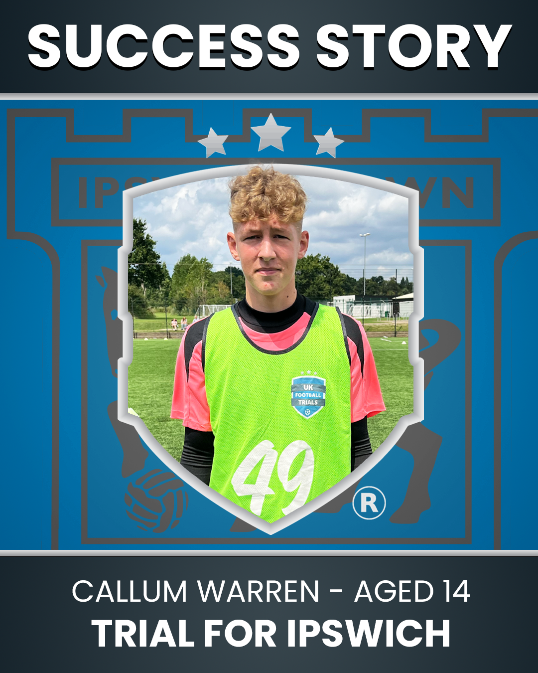 Callum Warren 14 year old:  Ipswich Trial: Goalkeeper