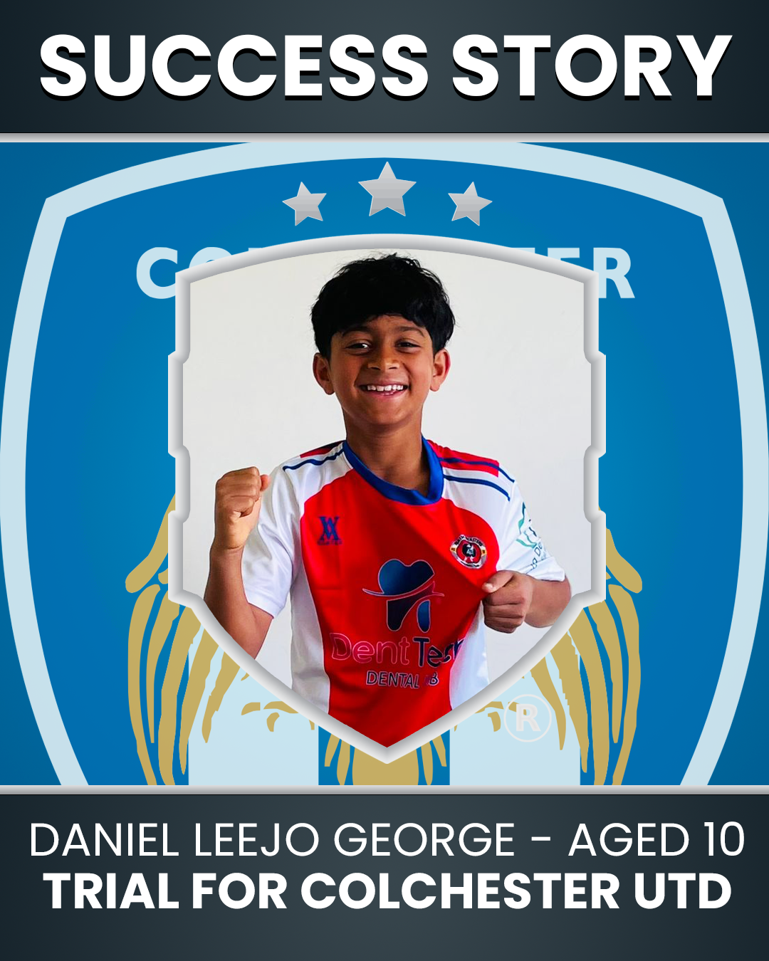 Daniel Leejo George – 11 Years Old – Centre Midfielder - Trial with Colchester UTD