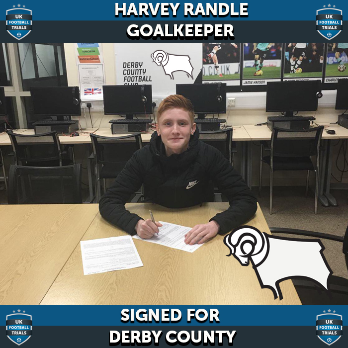 Harvey Randle - Aged 13 - Goalkeeper SIGNED for Derby County