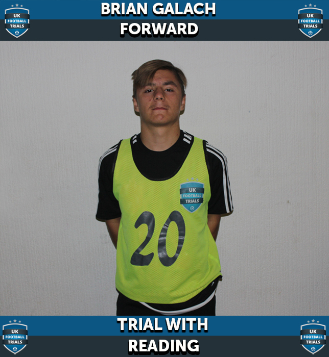 Brian Galach - Aged 16 - Trial with Reading Football Club