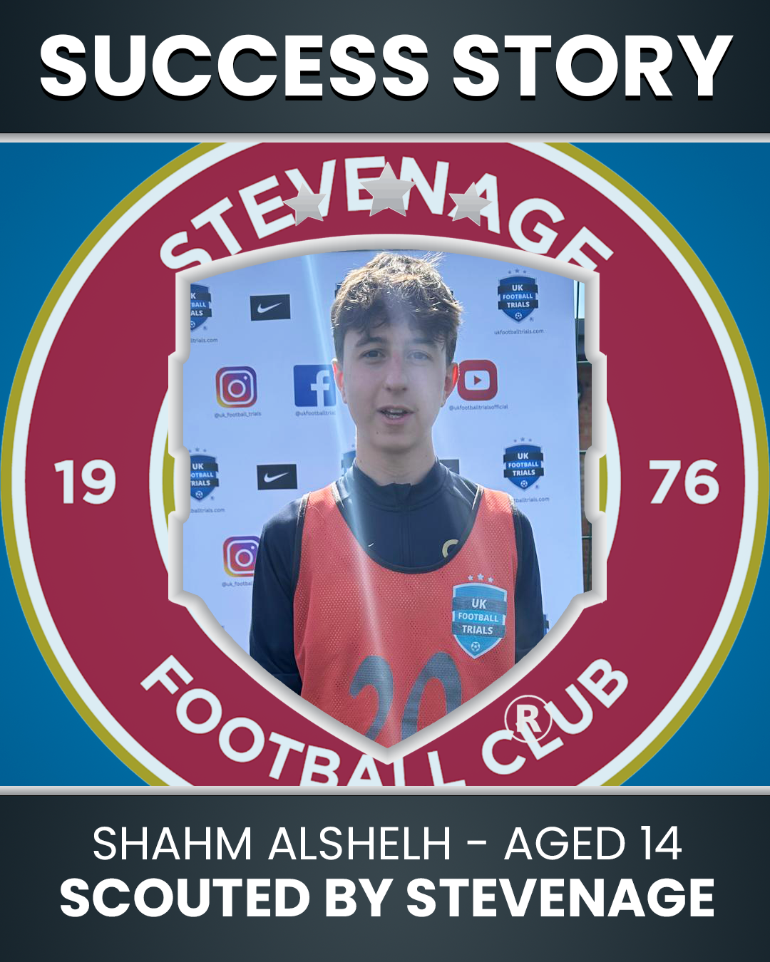 Shahm Alshelh 14-year-old Trial with Stevenage