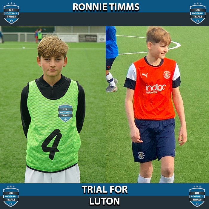 Ronnie Timms - Aged 14 - Trial With Luton