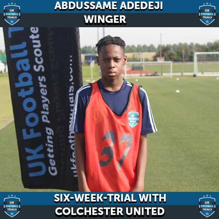 Abdussamee Adedeji - Aged 14 - Six week trial with Colchester