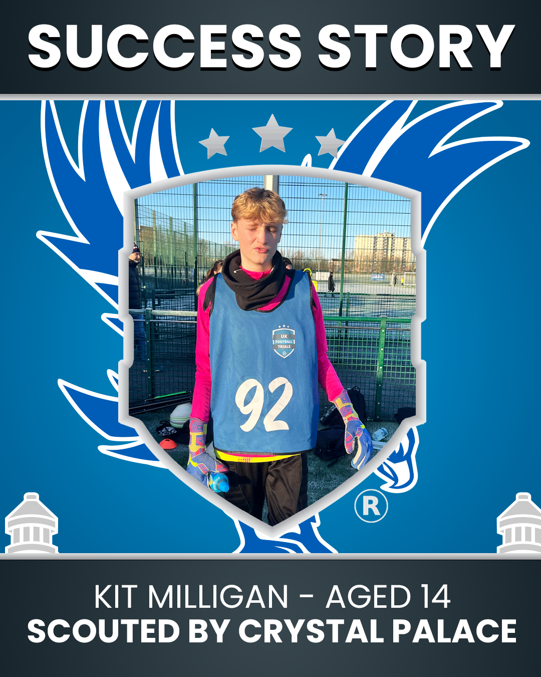 Kit Milligan 14 year old Scouted by Crystal Palace