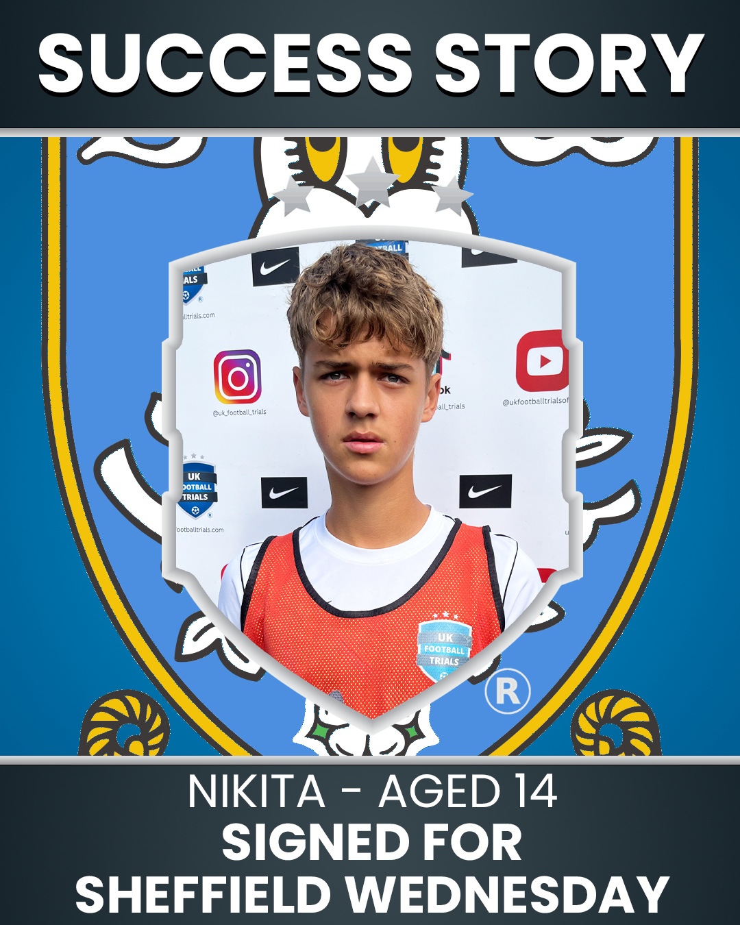 Nikita – 14 Years Old – Signed for Sheffield Wednesday