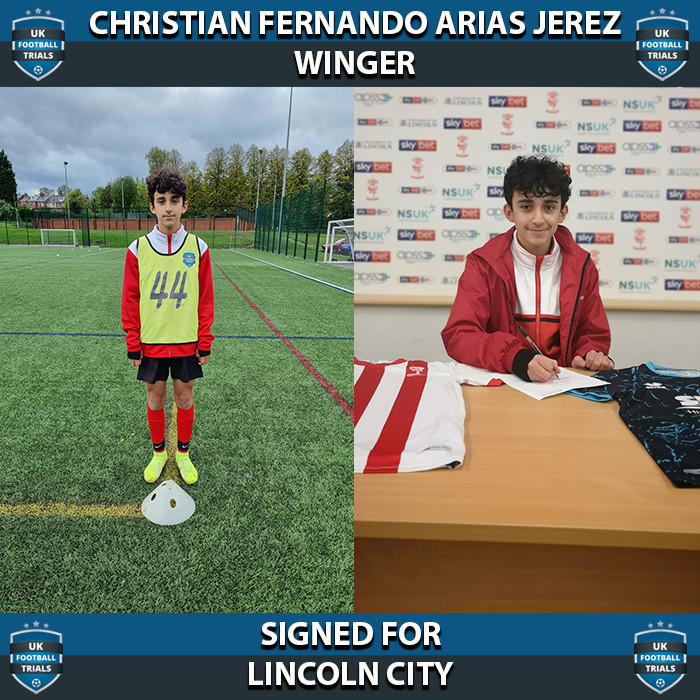 Christian Fernando Arias Jerez - Aged 13 - SIGNED For Lincoln City