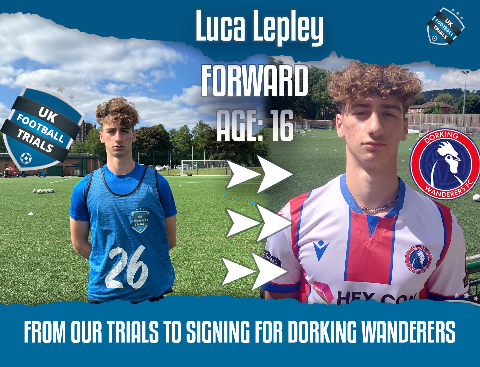 Luca Lepley - Age 16 - Signed by Dorking Wanderers