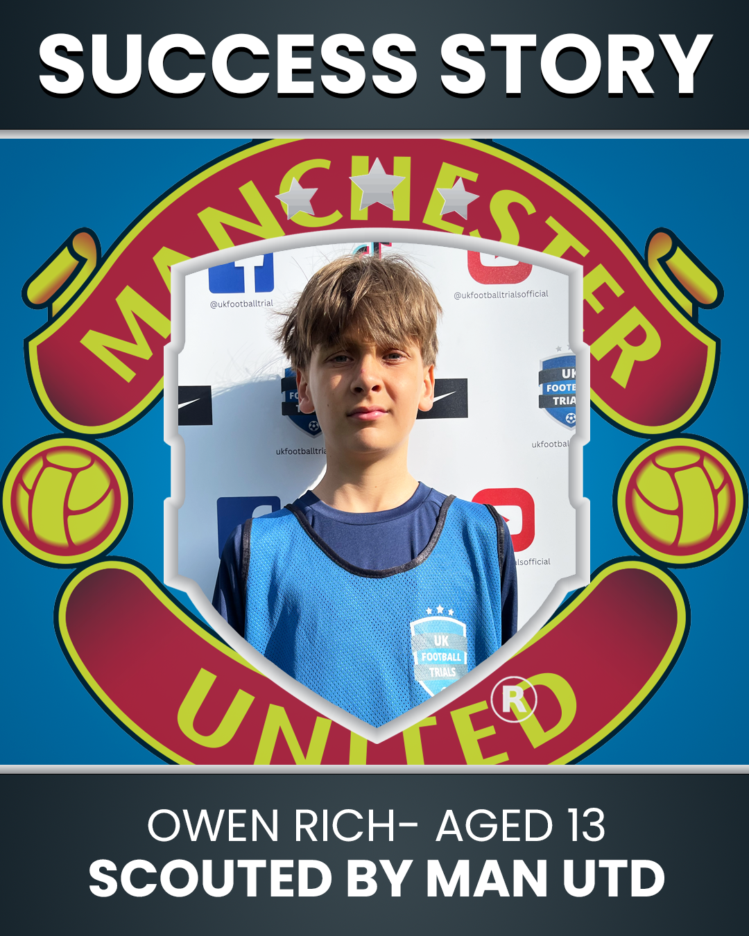 Owen Rich – Age 13 – Scouted by Manchester United