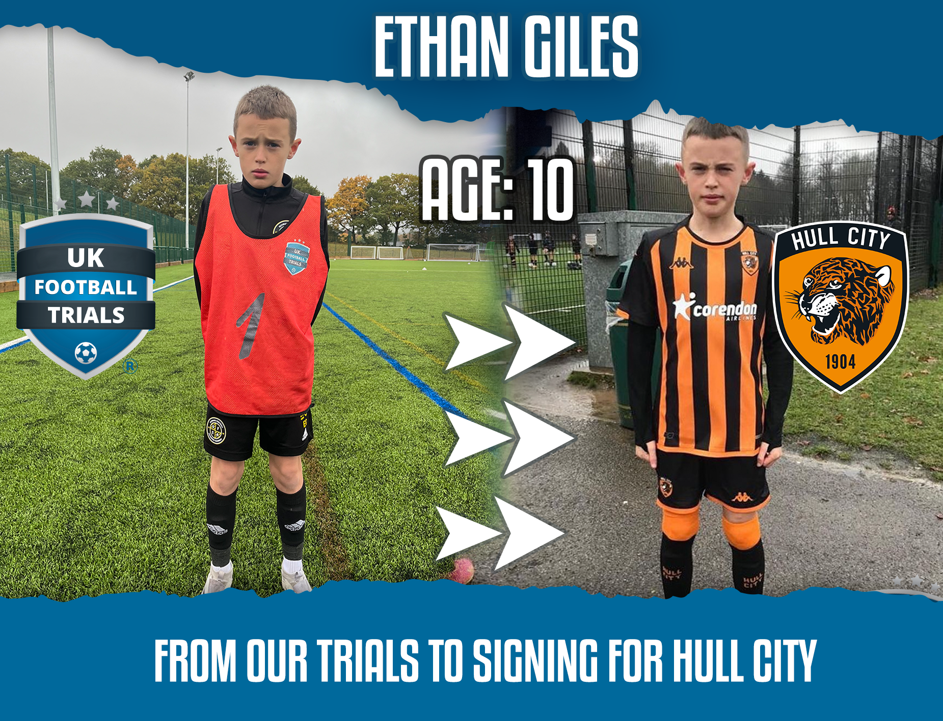 Ethan Giles - Aged 10 - Signed for Hull City