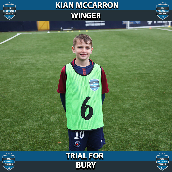 Kian McCarron - Aged 11 - Trial for Bury