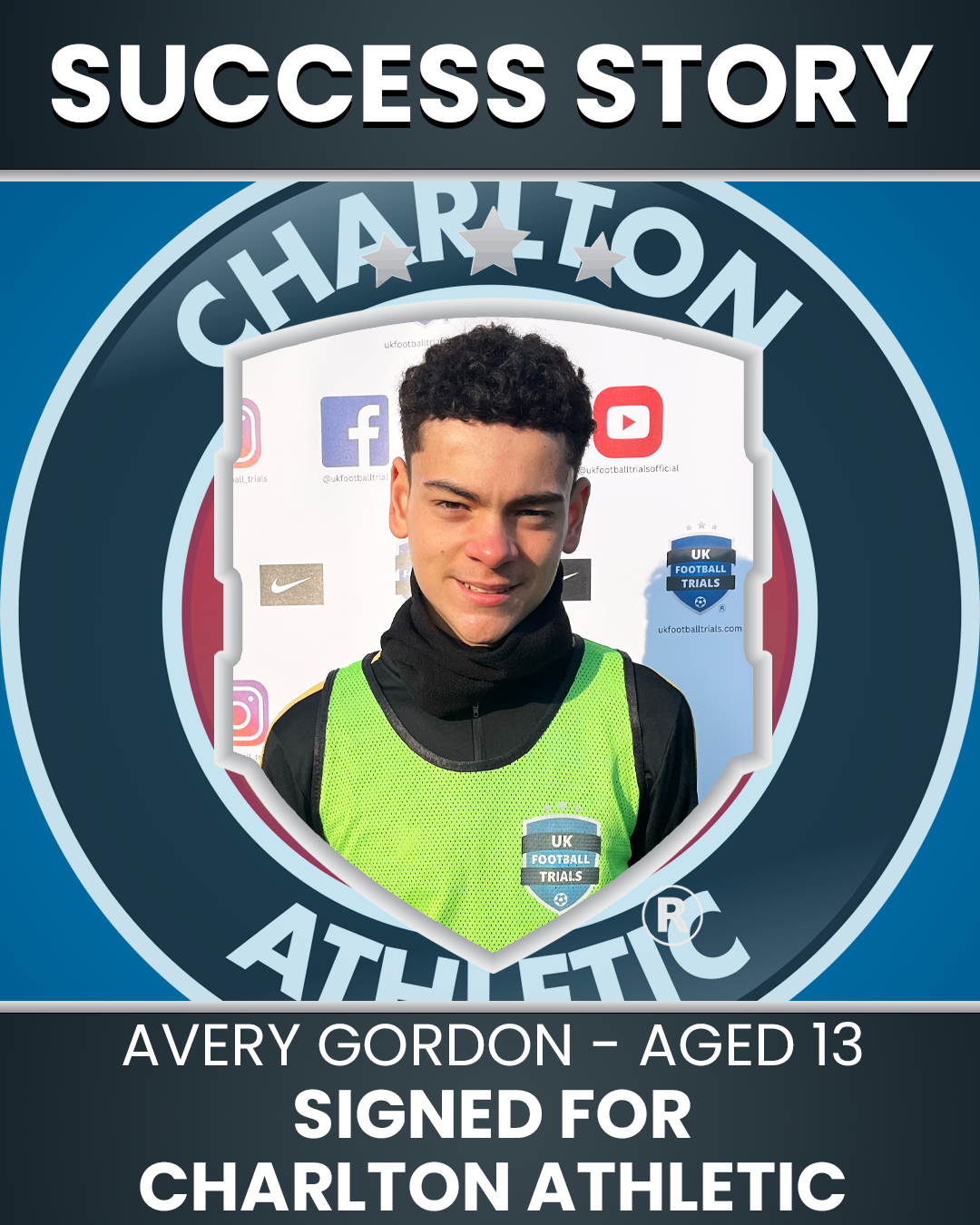 Avry Gordon 13 Year Old - Signed for Charlton Athletic