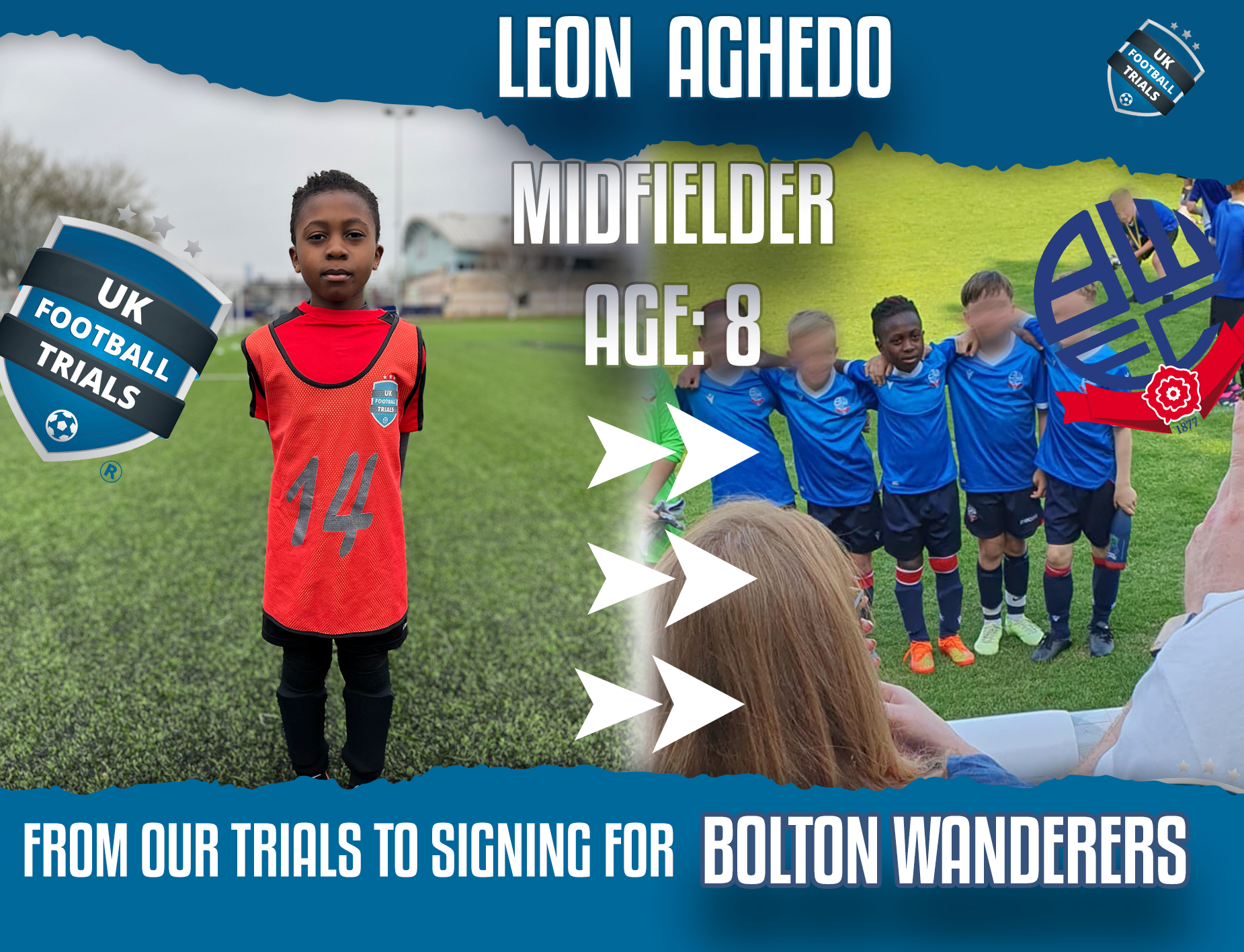 Leon Aghedo - Age 8 - Signed by Bolton Wanderers