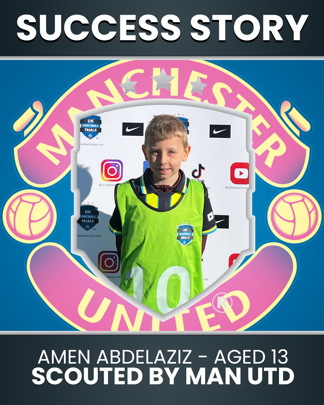 Amen Abdelaziz (Age 13) – Striker Scouted by Manchester United and Morecambe at UK Football Trials