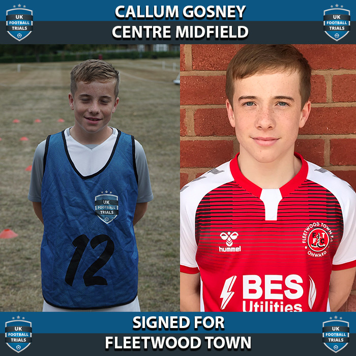 Callum Gosney - Aged 13 - SIGNED For Fleetwood Town