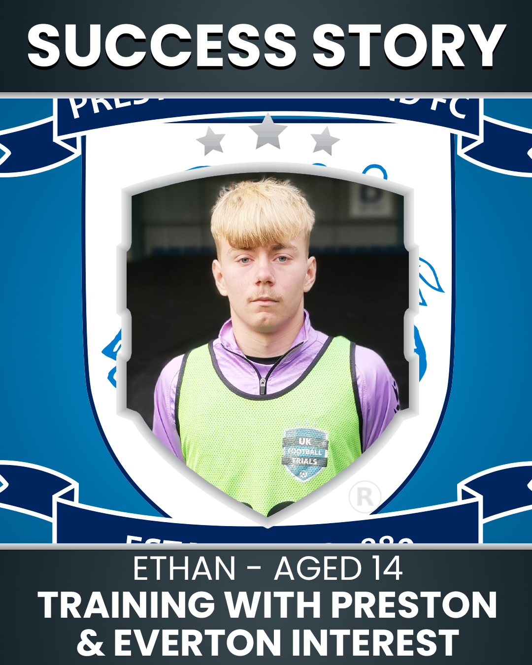Ethan – 14 Years Old – Goalkeeper Scouted by Preston North End & Everton