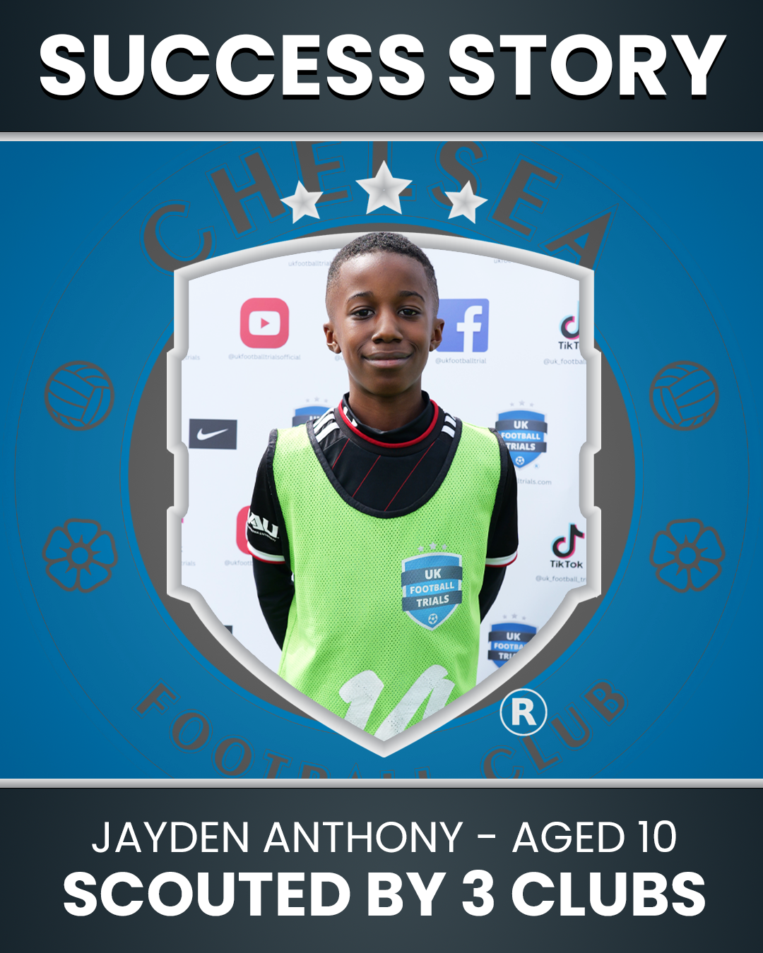 Jayden Anthony 10 year old: Monitored by Tottenham Hotspur F.C.