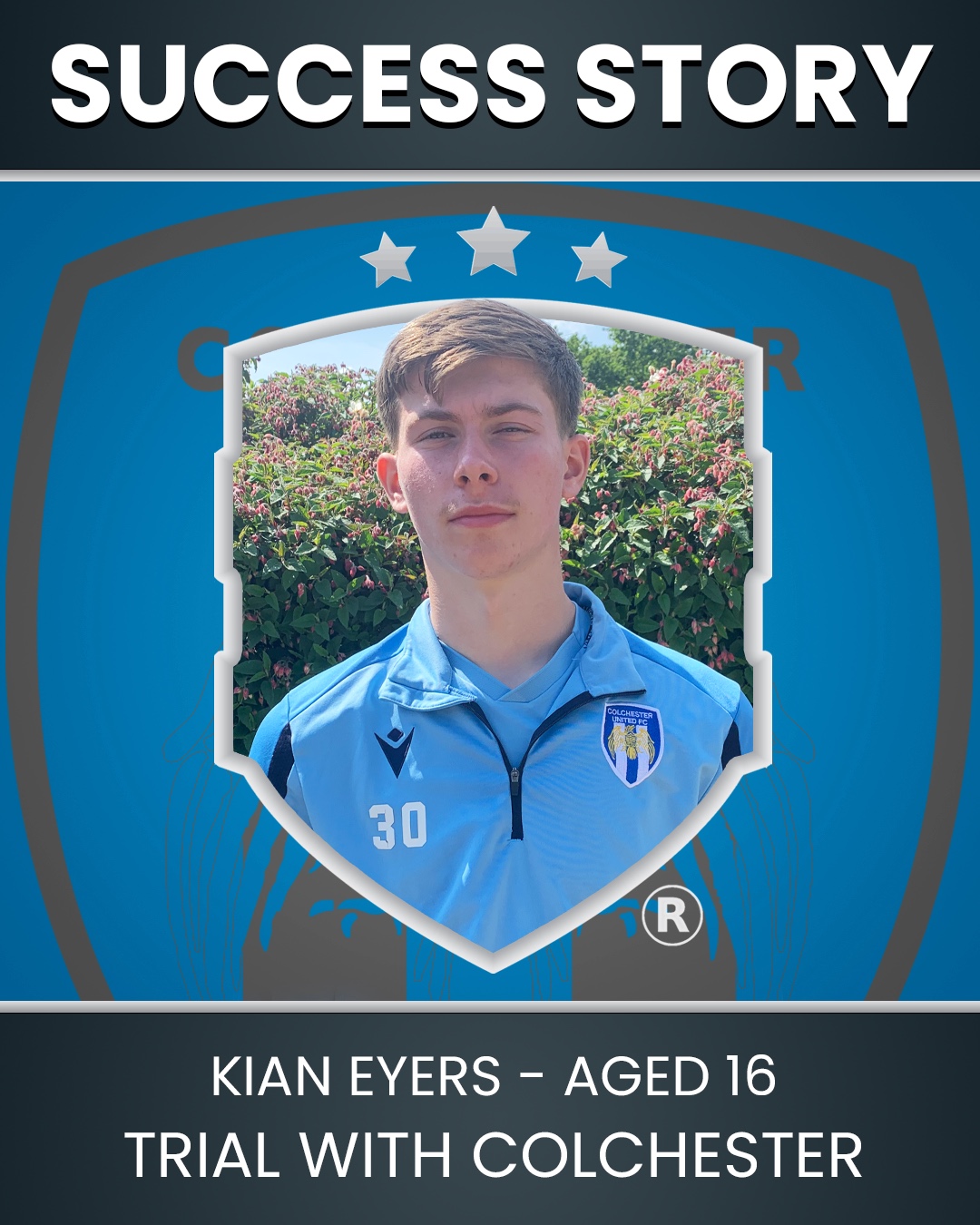 Kian Eyers - Aged 16 – Trial @ Colchester United