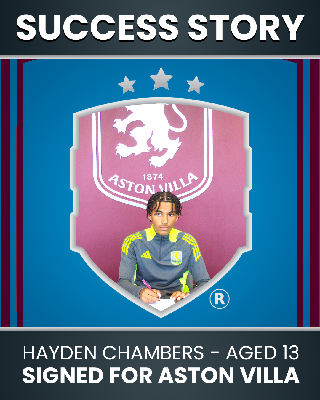 Hayden Chambers (Age 13) – Signed for Aston Villa
