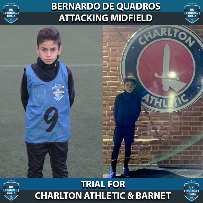 Bernardo De Quadros - Aged 12 - Trial for Charlton Athletic and Barnet