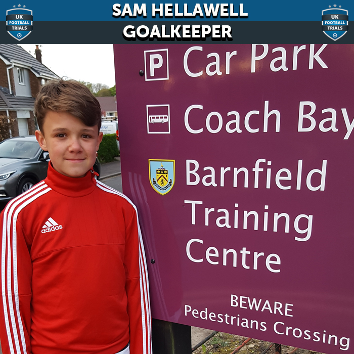 Sam Hellawell - aged 12 - Training and Trial with Burnley, with Interest from 4 Other Clubs