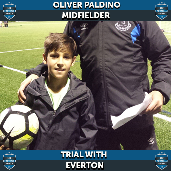 Oliver Paldino - Aged 11 - Training with Everton 