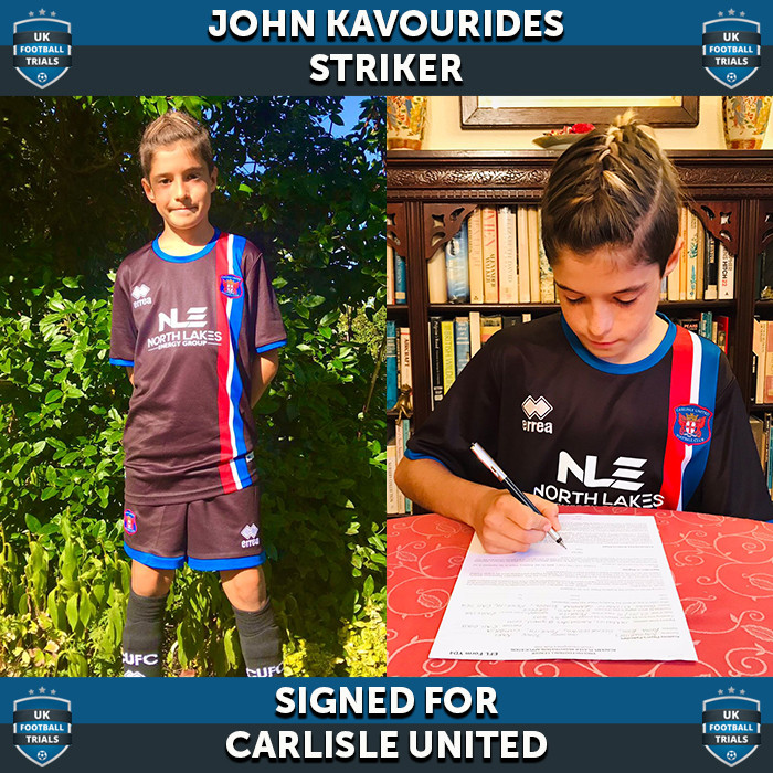 John Kavourides - Aged 11 - SIGNED For Carlisle United