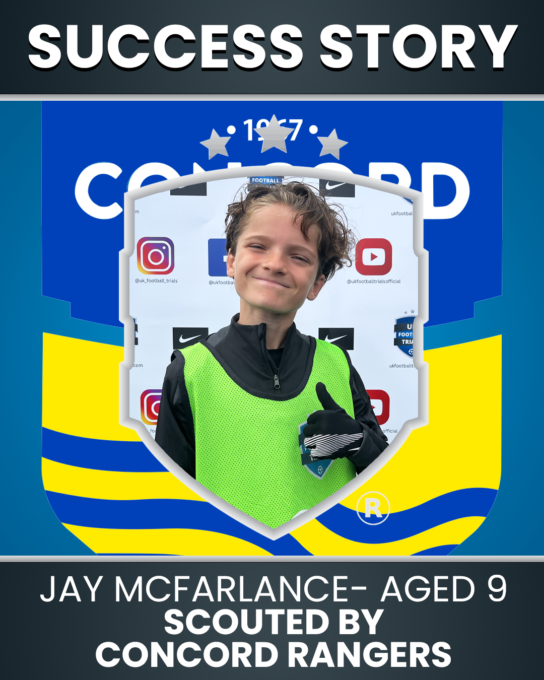 Jay McFarlane: 9 Years Old - Scouted by Concord Rangers