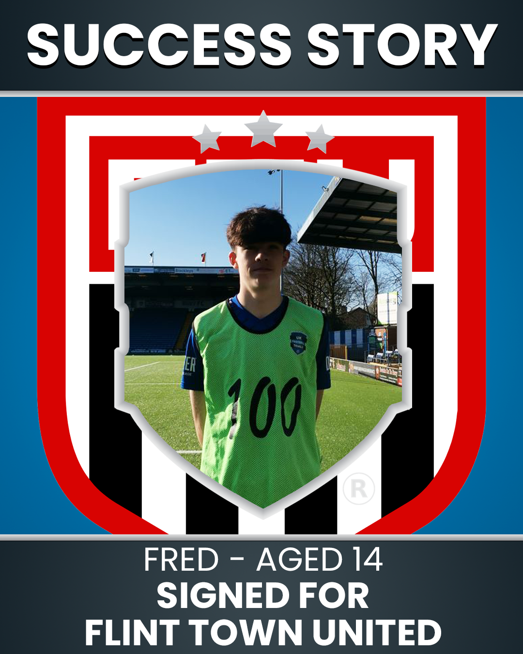 Fred – 14 Years Old – Central Midfielder | Signs with Flint Town FC