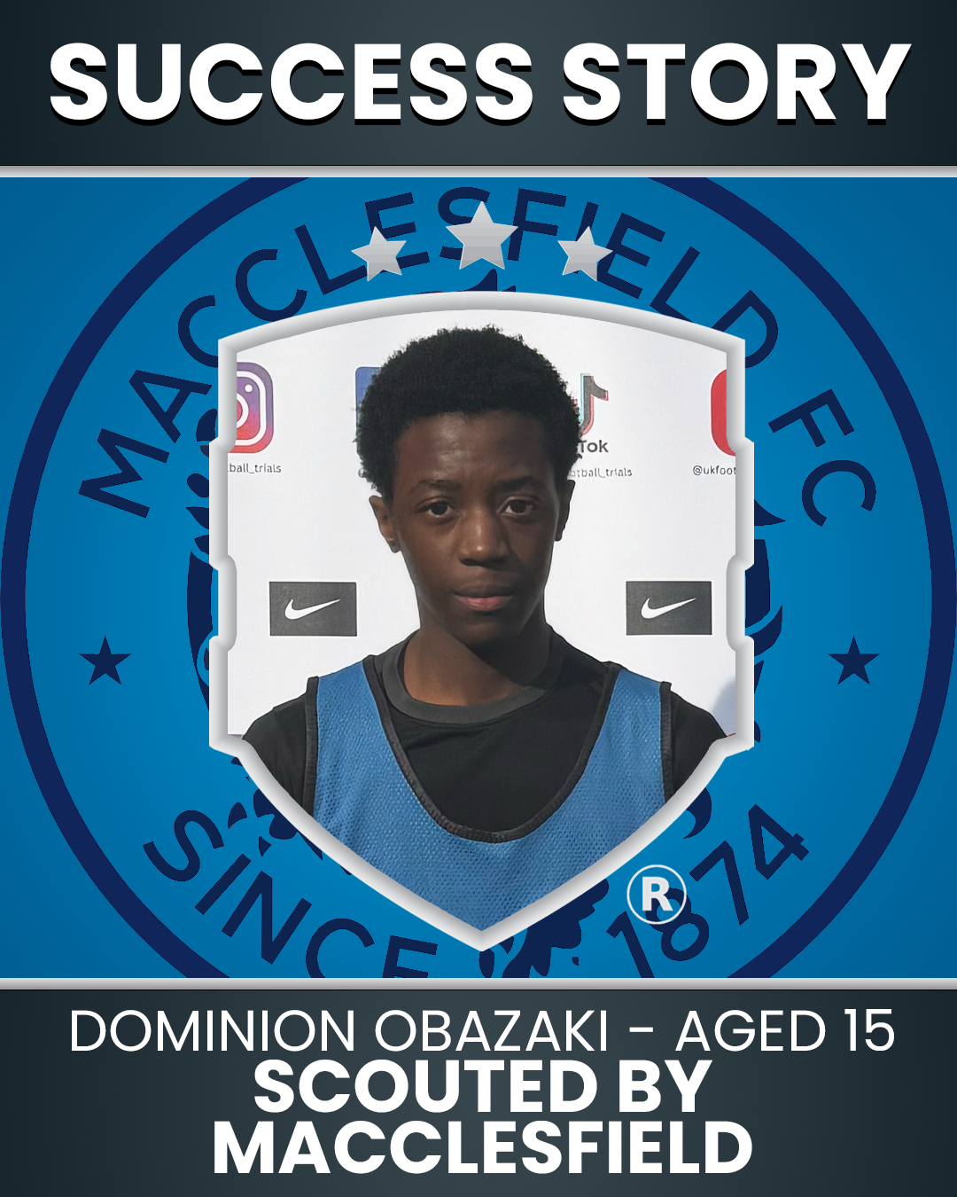 Dominion’s 15 Year Old - Scouted by Macclesfield FC