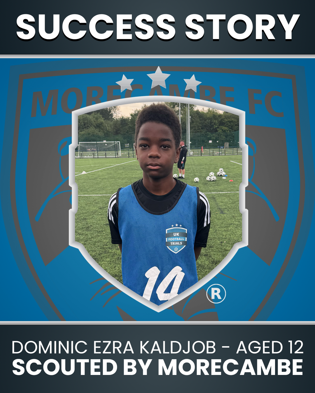 Dominic Ezra Kaldjob - 12-Year-Old - Scouted by Morecambe and Blackburn Rovers