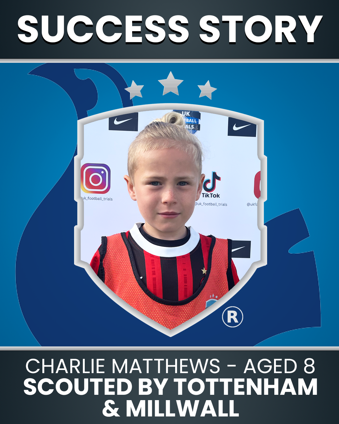Charlie Matthews (Age 8) – Scouted by Tottenham Hotspur & Millwall