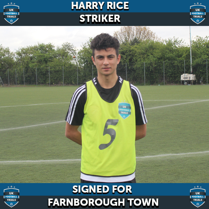 Harry Rice - Aged 16 - SIGNED with Semi-Pro side Farnborough Town