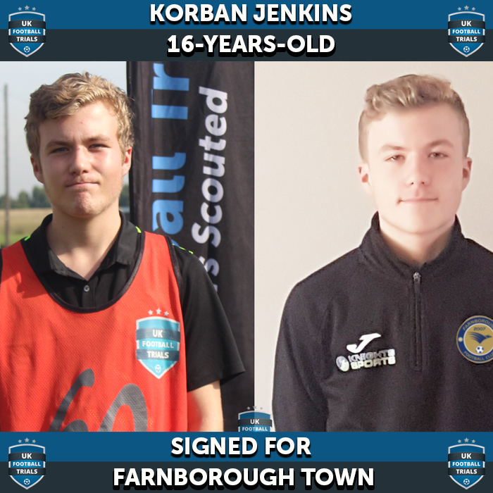 Korban Jenkins - Aged 16 - SIGNED for Farnborough Town 