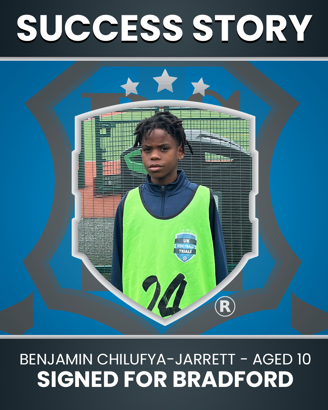 Benjamin Chilufya-Jarrett - 10 year old Winger - Signed for Bradford City