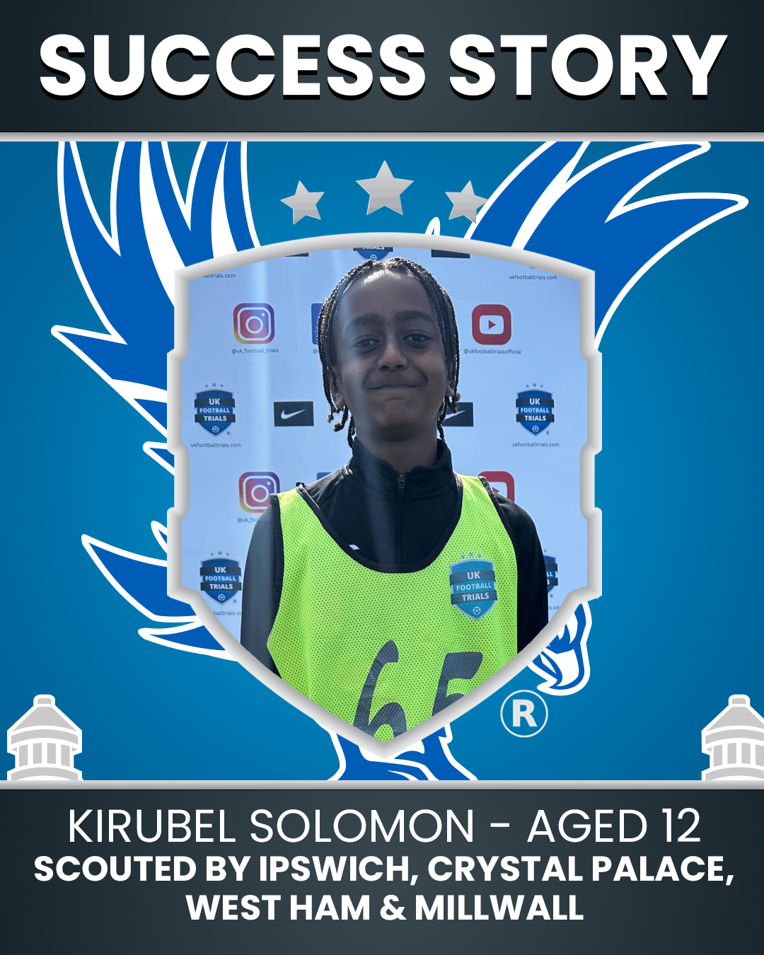 Kirubel Solomon (Age 12) – Scouted by Ipswich Town, Crystal Palace, West Ham United & Millwall F.C.