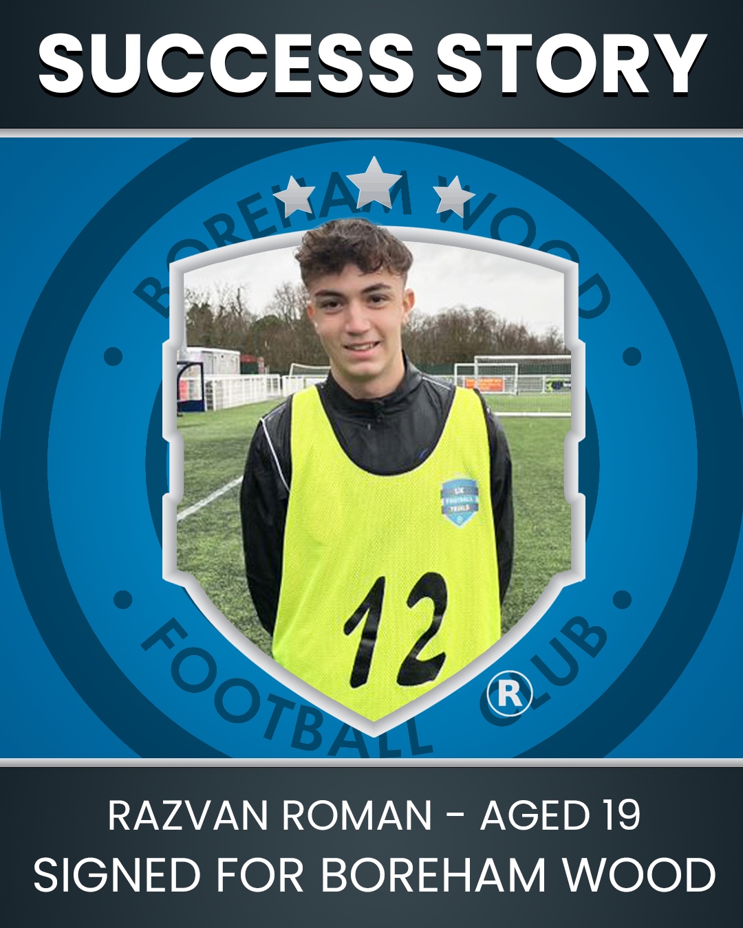 Razvan Roman - Aged 19 – Signed @ Boreham Wood F.C